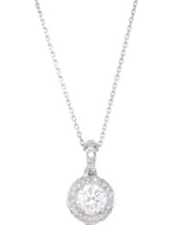 CleverEves 14K White Gold 1 Ct Tw Diamond Entourage Necklace 18"