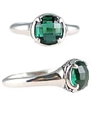Bask Round Green Quartz Ring