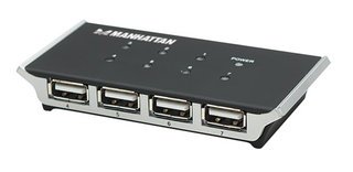 7 Port Hi-Speed USB 2.0 Hub, Dual Power, Manhattan 160766