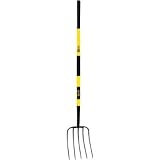 read full review Yo Ho Tools Pro Series Glasskor 5 Tine Forged Manure Fork - Long Handle