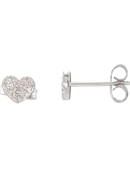 Diamond Heart Earrings 14K White Gold Pair 1/6 Ct Tw Diamond Heart Earrings