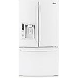 LG LFX25976SW 24.7 cu. ft. French Door Refrigerator with 4 Split Spill Protector Glass Shelves, Glide N' Serve Drawer, External Ice/Water Dispenser, LED Interior Light and Linear Compressor: Smooth White