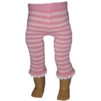 Footless Tights - Pink Striped. Fits Dolls Like American Girl Doll and Bitty Baby.