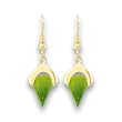 Gold Plated Brass Earrings with Peridot Cubic Zirconia