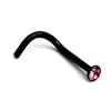 Nose Screw - Nose pin 1.0mm with swarowski crystal - 2.25mm gem - Black steel - Nose Stud - Nose jewellery - Pink