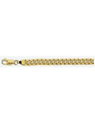6mm Yellow Pave Light Flat Cuban Chain 26"