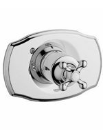 Grohe 19 707 000 Seabury Pressure Balance Valve Trim with Cross Handle, StarLight Chrome