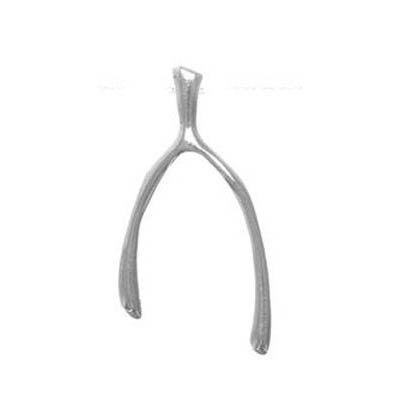 Sterling Silver Small Sculptured Wishbone Pendant