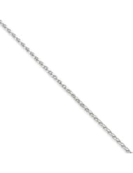 14k Gold White Gold 1.5mm Round D/C Wheat Chain 10 Inches
