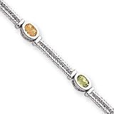 Sterling Silver Fancy Multi-Color Semi-Precious CZ Bracelet