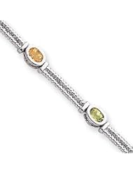 Sterling Silver Fancy Multi-Color Semi-Precious CZ Bracelet