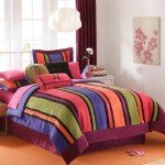 Microsuede Bright Stripe Full Size Comforter Set