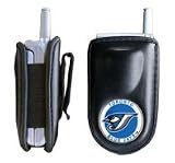 Samsung SPH-A700 / SPH-A740 / SPH-A760 / SPH-A800 / SPH-A860 / SPH-A900 / SPH-A960 Premium Quality Cell Phone Pouch Case - Includes TWO Bonus Charm Holders - Toronto Bluejays - Oficially MLB Licensed