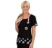 Nursing Uniforms | Medical Uniforms | Discount Medical Uniforms | Cherokee Uniforms | Cotton Nursing Uniforms | Cherokee Nursing Uniforms - Cherokee Uniforms Black Daisy Scoop Neck Scrub Top (M) [Apparel]