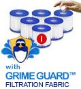 Type 1 or I Bestway Pool Filter Cartridge with Grime Guard - 6 Pack
