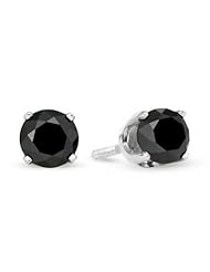 1 Carat Black Diamond Stud Earrings
