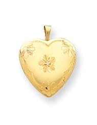 14k Gold Filled with Diamond 2-Frame Heart Locket
