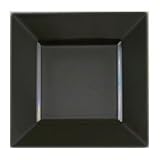 Square Plastic Dessert plates, Black, 6.5 Inch - 10 Count