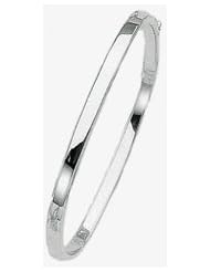 4mm 14k High Polished White Gold Bangle Bracelet