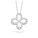 14K White Gold Diamond Clover Pendant
