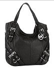 Michael Kors Milo Large Leather Shoulder Tote Black