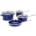 Chantal 7 Piece Enamel-on-Steel Cookware Set, Cobalt Blue Glossy