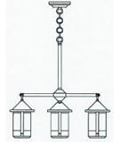 IMAGE OF Arroyo Craftsman BCH-6-4-AM-AC Berkeley 4 Light Single Tier Chandelier in Antique Copper with Almond Mica glass
