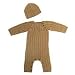 Tadpoles Organic Cable Knit Romper & Hat Set Cocoa 3-6M