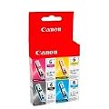 Original Quad pack Canon BCI-6 BCI6 Cyan Magenta Black Yellow ink cartridge tank (Pixma Pixus Bubblejet Photo & MFP printer) Bci6M bci6Y bci6K bci6C (Bci-6M bci-6Y bci-6K bci-6C) - in foil packaging