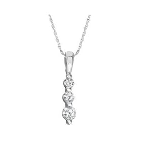 .25CTW Three Stone Diamond Drop Pendant 14K White Gold .25CTW Three Stone Diamond Drop Pendant 14K White Gold