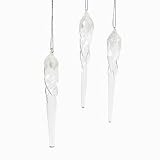 12 Iridescent Glass And Glitter Icicle Ornaments CHRISTMAS TREE Decorations/DECOR DOZEN