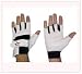 Leather Training Gloves Weight Lifting Cycling Cut Finger white S/M