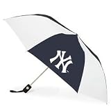 New York Yankees MLB Automatic Folding Umbrella by totes   Navy/White One Size