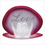 Glass Love Swans Candleholder Style 34122