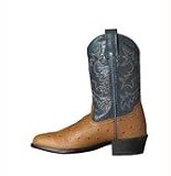 Ariat Youths 'Heritage Western Kids Western Boots Cognac Ostrich Print & Teal
