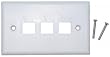 3 Hole for keystone Jack Wall Plate, White