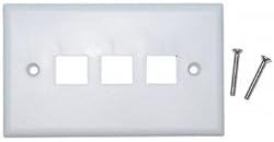 3 Hole for keystone Jack Wall Plate, White