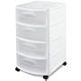 Sterilite White 4-Drawer Carts - Set of 2