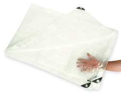 Industrial Grade 2ZJ52 Clear PolyTarp 3.5oz, 10x12Ft