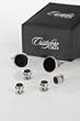 Cardi Onyx Cufflinks and Studs in Silver Setting