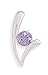 Amethyst Sterling Silver Slide, 6mm Round Amethyst title=