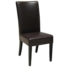 6 Espresso Tatiana Leather Parsons Dining Room Chair Set