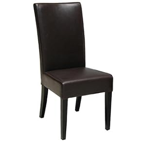 6 Espresso Tatiana Leather Parsons Dining Room Chair Set by Blue Concept