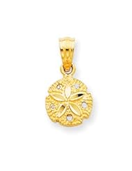 14k Gold Sand Dollar Pendant