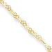 Jewelry : 14k 2mm Fancy Heart Lite Link Anklet - 10 Inch