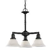 Sea Gull Lighting 31060-782 Sussex Five-Light Chandelier, Heirloom Bronze Finish with Satin Etched Glass