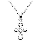 Kit Heath Small Sterling Silver Twist Cross Necklace