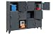 Heavy Duty Personnel Locker Multiple Tier 82x18x68 12 Doors Assembled Gray