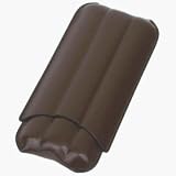 Three Large Cigar Leather Pouch - Brown