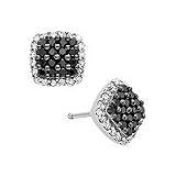 1/2 ct. tw. Black and White diamond Fashion Earrings in 10K White Gold